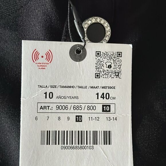 ZARA Kids | Black | PONTE DI ROMA KNIT DRESS WITH RHINESTONES - Picture 7 of 8